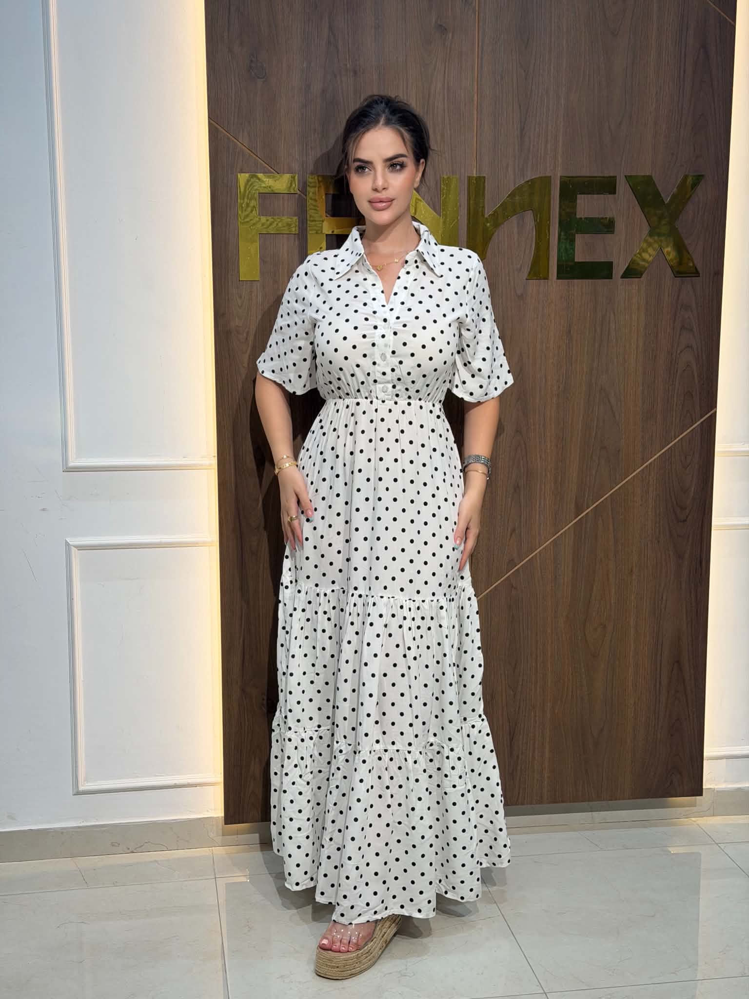 Robe Polka Col Chemise