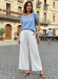 pantalon lin femme